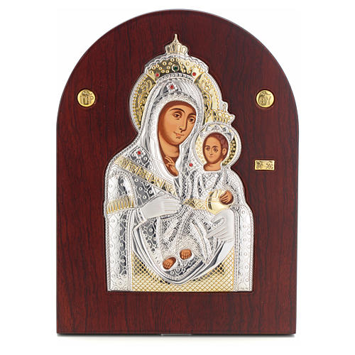 Ícone com serigrafia Virgem Maria Belém prata 1