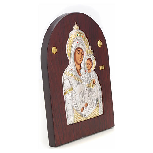Ícone com serigrafia Virgem Maria Belém prata 2
