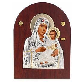 Ikone Maria Jerusalem Siebdruck Silber