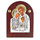 Ikone Heilige Familie bogenförmig Siebdruck Silber s1
