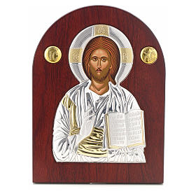Ikone Christus bogenförmig Siebdruck Silber