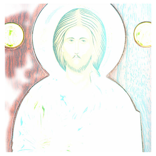 Ikone Christus bogenförmig Siebdruck Silber 4