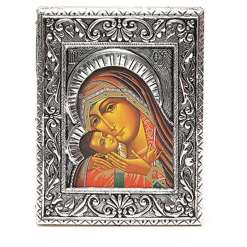 STOCK Icon Korsun Madonna silver 925 foil 12x9,5cm 1