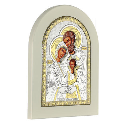 Icono Sagrada Familia 18x14 cm plata 925 detalles dorados 3