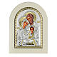 Ícone Sagrada Família 18x14 cm prata 925 detalhes dourados s1