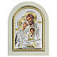 Ícone da Sagrada Família 24x18 cm prata 925 detalhes dourados s2