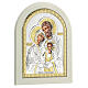 Ícone da Sagrada Família 24x18 cm prata 925 detalhes dourados s3