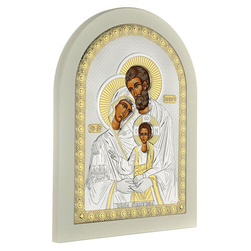 Icono Sagrada Familia 30x25 cm plata 925 detalles dorados 3