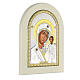 Ícone Nossa Senhora de Kazan 18x14 cm prata 925 detalhes dourados s3