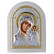 Icono Virgen de Kazan 24x18 cm plata 925 detalles dorados s1