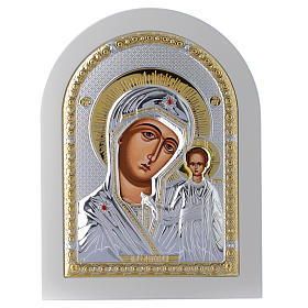 Icône Vierge de Kazan 24x18 cm argent 925 finitions dorées