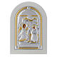 Icono plata Anunciación 14x10 cm detalles dorados s1