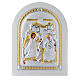Icono plata Anunciación detalles dorados 25x20 cm s1