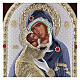 Silk screen Icon silvered Our Lady of Vladimir 20x15 cm s2