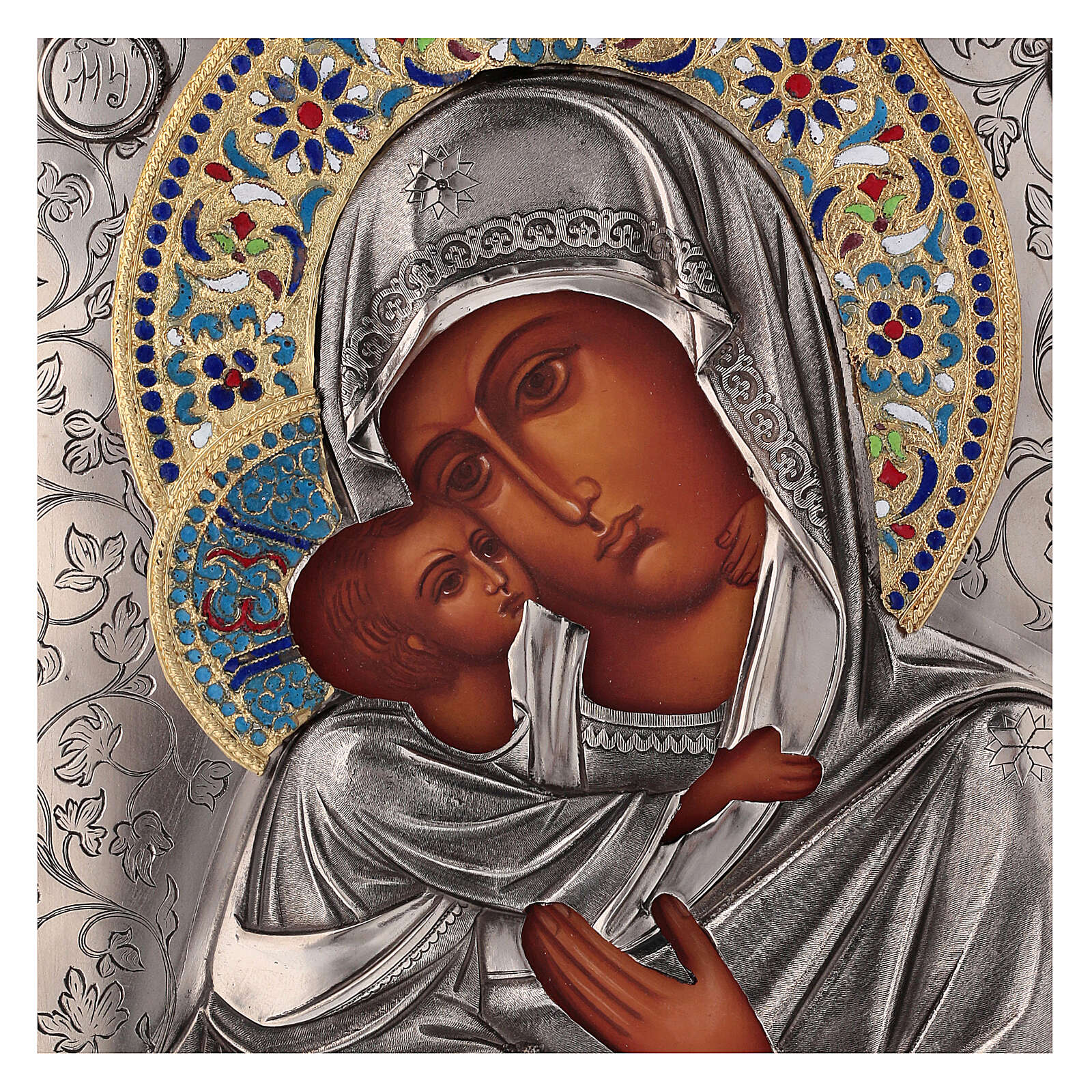 Our Lady of Vladimir enamelled gilded icon 25x20 cm Poland | online ...