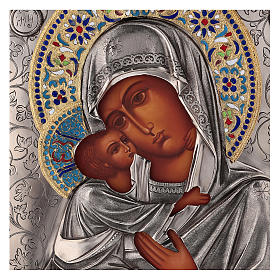 Icona smaltata Madonna di Vladimir con riza 25x20 cm Polonia