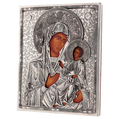 Icono Virgen de Ivron con riza pintada 25x20 cm Polonia 3