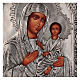Ícone Nossa Senhora de Tychvin pintada com riza em prata 31x26,5 cm Polónia s2