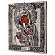 Ikone, Muttergottes von Wladimir, gemalt, Riza, filigran emailliert, 30x25 cm, Polen s3