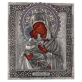 Our Lady of Vladimir enamelled gilded icon 30x25 cm Poland