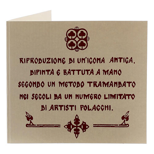 Ikone, Christus mit offenem Buch, handgemalt, Riza, filigran emailliert, 30x25 cm, Polen 4