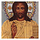 Ikone, Christus mit goldenem Gewand, handgemalt, Riza, filigran emailliert, 30x25 cm, Polen s2
