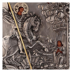 Icona San Giorgio dipinta con riza 30x25 cm Polonia