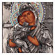 Ícone esmaltado Nossa Senhora de Vladimir pintado à mão 24x18 cm Polónia s2