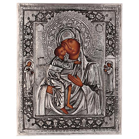 Ikone, Gottesmutter von Fjodor, handgemalt, Riza, 20x16 cm, Polen