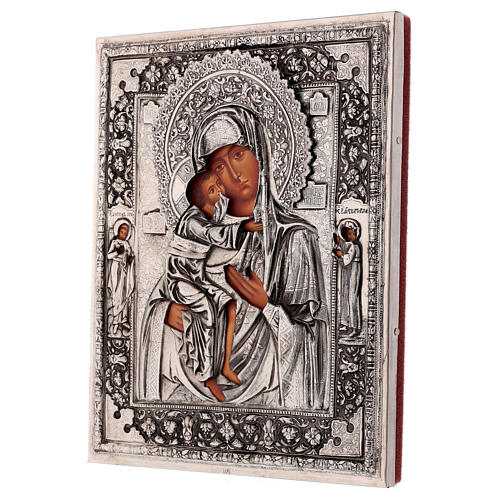 Ikone, Gottesmutter von Fjodor, handgemalt, Riza, 20x16 cm, Polen 3