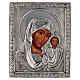 Icona Madonna di Kazan riza dipinta con tempera 16x12 cm Polonia s1