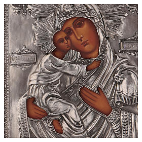 Ikone, Muttergottes von Wladimir, handgemalt, Riza, 16x12 cm, Polen