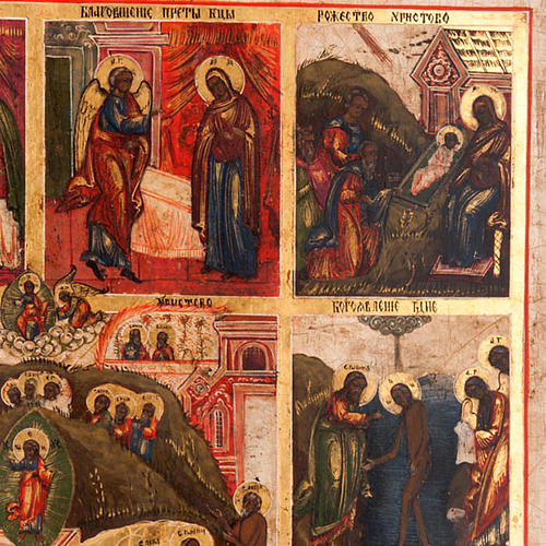 Antique icon 'The 12 great feasts of the liturgical year&#0 4