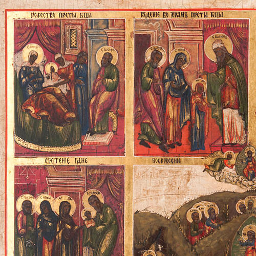 Antique icon 'The 12 great feasts of the liturgical year&#0 5