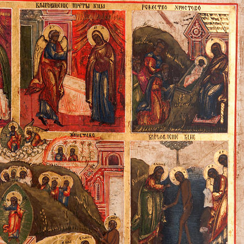 Icona antica "Le dodici grandi feste dell'anno liturgico" 4