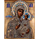 Icona antica "Madre di Dio di Smolensk" riza argento s2