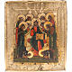 Icône ancienne Christ sur trône avec Deesis s1