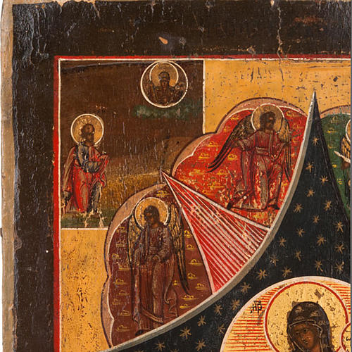 Antique icon 'Our Lady and the burning thorn bush' 2