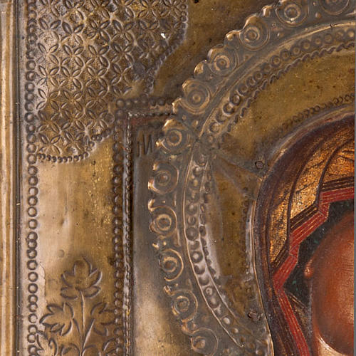 Icona antica "Madonna di Tichvin" con riza 2