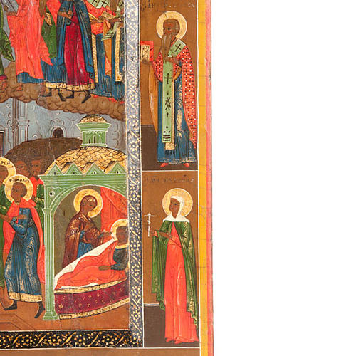 Icona antica Pokrov "Protezione della madre di Dio" 6