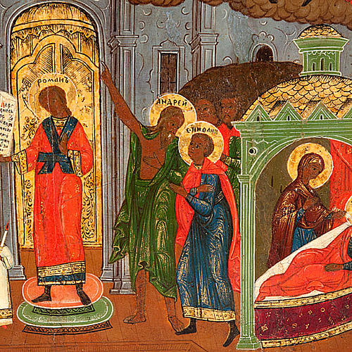 Ancient icon 'protection of the mother of God' 3