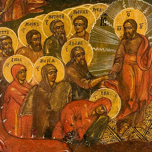 Ikona rosyjska antyk 'dwanaście świąt roku liturgicznego' 3