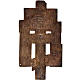 Icona bronzo antico '700 "Crocifissione con feste" Russia s2