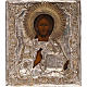 Icona antica "Cristo Pantocratore" riza bronzo asportabile s1