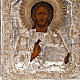 Icona antica "Cristo Pantocratore" riza bronzo asportabile s6