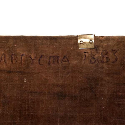 Icona antica "Madre di Dio di Kazan" Russia cofanetto con vetro 9