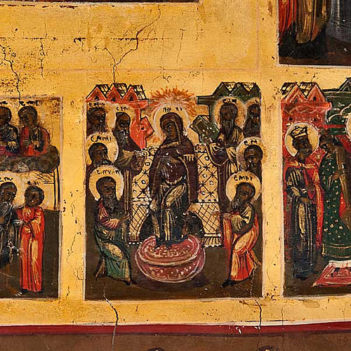 Antike Ikone aus Russland '16 Feste' Miniatur 3