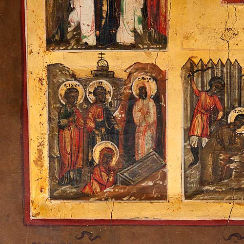 Antique Russian icon, Sixteen Great Feasts, Mstjora XIX century 4