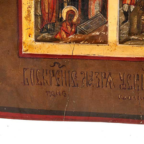 Antique Russian icon, Sixteen Great Feasts, Mstjora XIX century 5