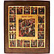 Antique Russian icon, Sixteen Great Feasts, Mstjora XIX century s1
